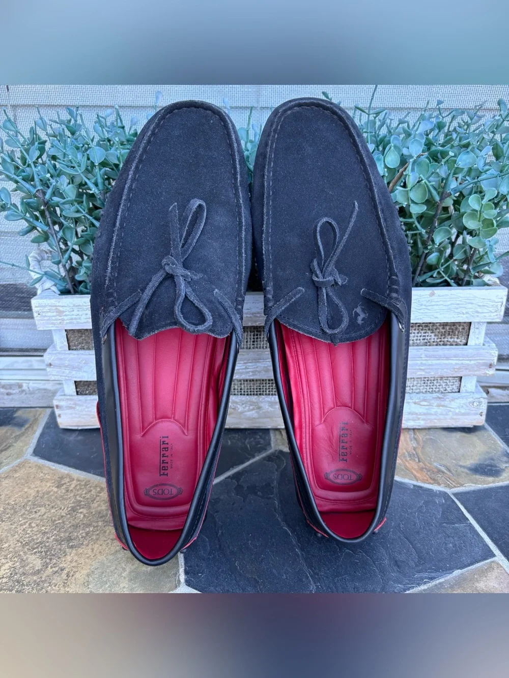 Tod's X Ferrari Gommino Suede Leather Driving Shoes